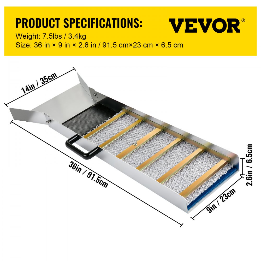VEVOR Aluminum Alloy Sluice Box, Compact 36\" Mini Sluice Boxes for Gold, Lightweight Gold Sluice Equipment, Portable Sluice Boxes with Miner\'s Moss, River, Creek, Gold Panning, Prospecting, Dredging