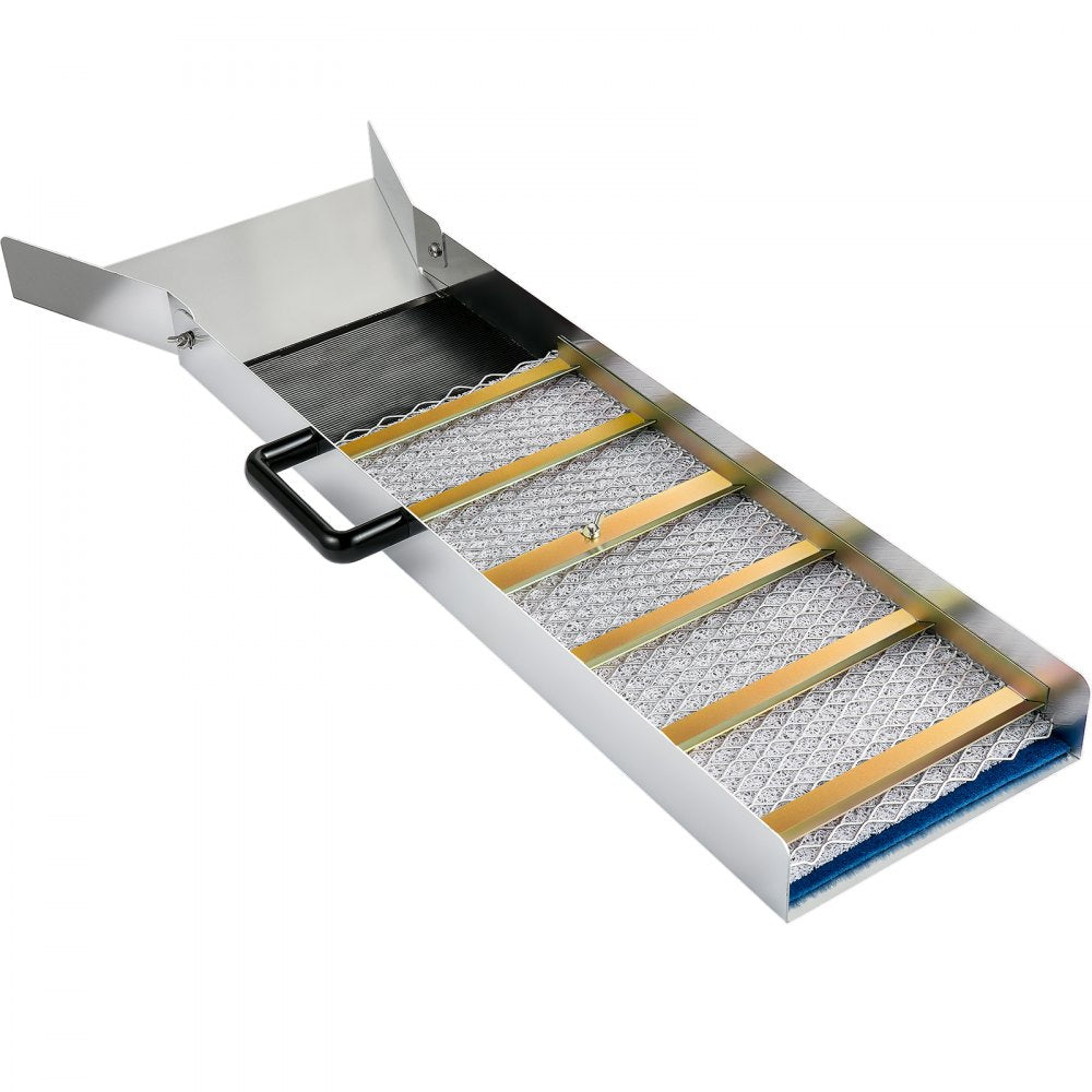 VEVOR Aluminum Alloy Sluice Box, Compact 36\" Mini Sluice Boxes for Gold, Lightweight Gold Sluice Equipment, Portable Sluice Boxes with Miner\'s Moss, River, Creek, Gold Panning, Prospecting, Dredging