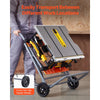 VEVOR Portable Table Saw Stand, 350 lbs Load Capacity, Rolling Foldable Table Saw Table with 8 Inches Rubber Wheels, Heavy Duty Construction, Easy Storage, Universal for Most Brands of Table Saws