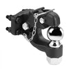 VEVOR Pintle Hook, 30000 lbs Towing Capacity, Trailer Hitches Receiver Hook Combination 2-5/16-inch Hitch Ball, Fits 2.5 to 3-inch Lunette Ring with Mounting Kit, Wear-resistant, Black Powder Coat