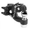 VEVOR Pintle Hook, 20000 lbs Towing Capacity, Trailer Hitches Receiver Hook Combination 2-inch Hitch Ball, Fits for 2.5 to 3-inch Lunette Ring with Mounting Kit, Wear-resistant, Black Powder Coat