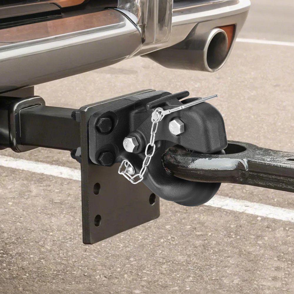 VEVOR Pintle Hook, 30000 lbs Towing Capacity, Trailer Hitches Receiver Hook Fits for 2.5 to 3-inch Lunette Ring with Mounting Kit, Wear-resistant, Black Powder Coat, Suitable for Various Vehicles
