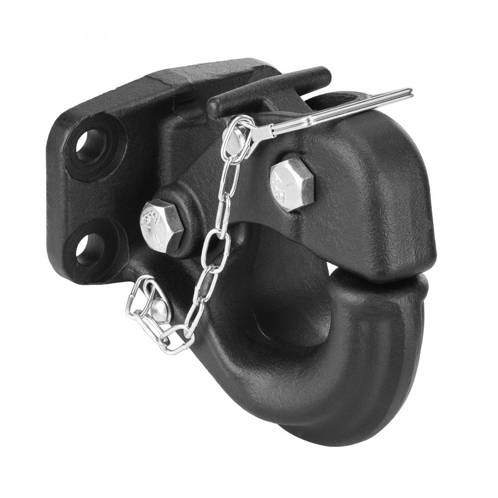 VEVOR Pintle Hook, 30000 lbs Towing Capacity, Trailer Hitches Receiver Hook Fits for 2.5 to 3-inch Lunette Ring with Mounting Kit, Wear-resistant, Black Powder Coat, Suitable for Various Vehicles