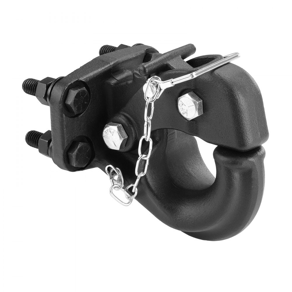 VEVOR Pintle Hook, 30000 lbs Towing Capacity, Trailer Hitches Receiver Hook Fits for 2.5 to 3-inch Lunette Ring with Mounting Kit, Wear-resistant, Black Powder Coat, Suitable for Various Vehicles