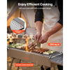 VEVOR Foldable Charcoal Grill, 250 sq.in. Portable Charcoal Barbecue Grill with Liftable Charcoal Tray & Side Tables, Brushed Stainless Steel BBQ Cooking Grills for Outdoor Camping Backyard Parties