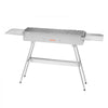 VEVOR Foldable Charcoal Grill, 250 sq.in. Portable Charcoal Barbecue Grill with Liftable Charcoal Tray & Side Tables, Brushed Stainless Steel BBQ Cooking Grills for Outdoor Camping Backyard Parties