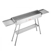 VEVOR Foldable Charcoal Grill, 250 sq.in. Portable Charcoal Barbecue Grill with Liftable Charcoal Tray & Side Tables, Brushed Stainless Steel BBQ Cooking Grills for Outdoor Camping Backyard Parties