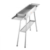 VEVOR Foldable Charcoal Grill, 250 sq.in. Portable Charcoal Barbecue Grill with Liftable Charcoal Tray & Side Tables, Brushed Stainless Steel BBQ Cooking Grills for Outdoor Camping Backyard Parties