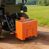 VEVOR Ballast Box, 3-Point Category 1 Tractor Ballast of 800 lbs Capacity, Standard 2 Inch Hitch Receiver, Heavy-Duty Steel 3.2 ft³ Large Volume Durable Loader Attachment with Sliding Door, Orange
