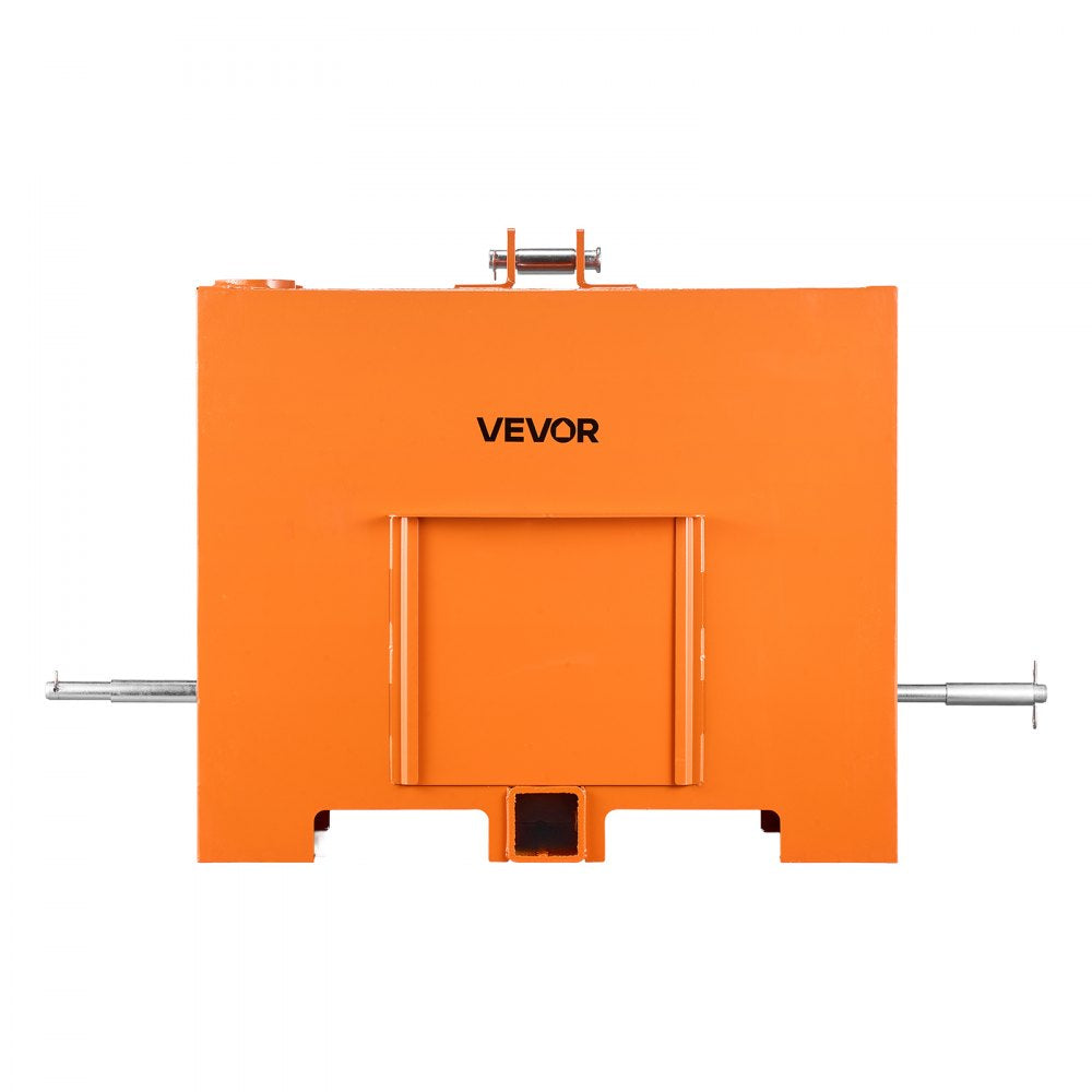 VEVOR Ballast Box, 3-Point Category 1 Tractor Ballast of 800 lbs Capacity, Standard 2 Inch Hitch Receiver, Heavy-Duty Steel 3.2 ft³ Large Volume Durable Loader Attachment with Sliding Door, Orange