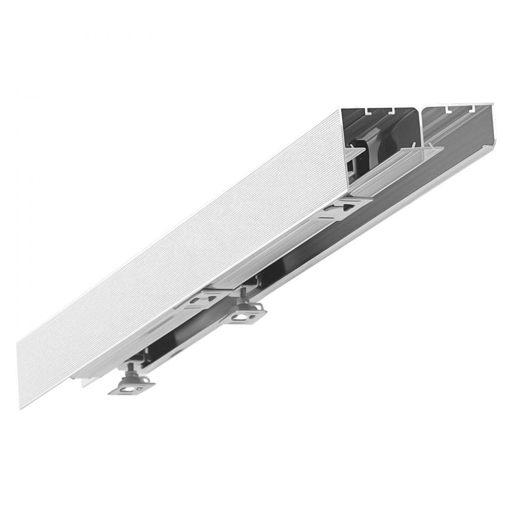 VEVOR Bypass Sliding Door Hardware Kit, 4 ft Aluminum Alloy Dual-Track Bypass Door Hardware, Smooth and Quiet Sliding, Easy to Install, for 1" to 1 3/4" Thickness 24" Width 2 Door System, for Closet