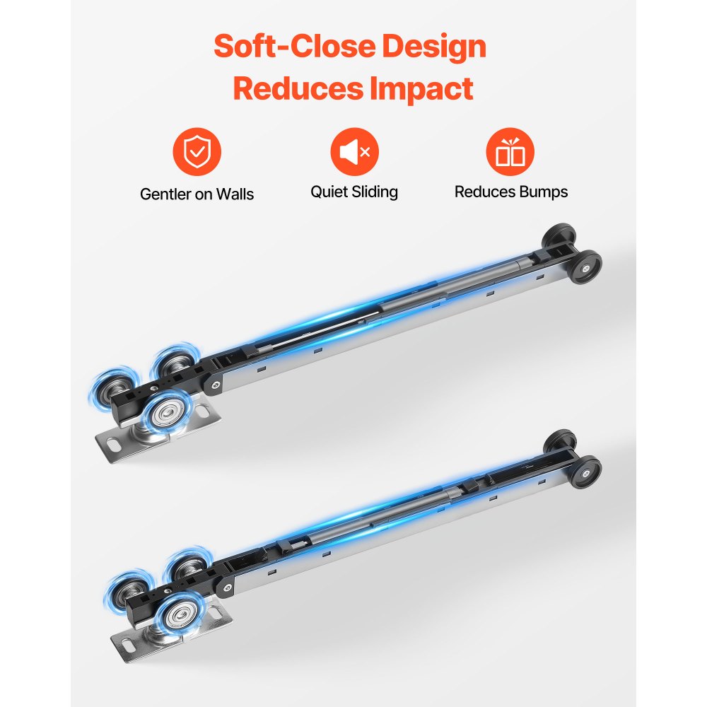 VEVOR Sliding Pocket Door Hardware Track Kit, 56.73" Pocket Door Track Kit with Soft Close Mechanism for Smooth and Quiet Sliding, Easy to Install, for 1" to 1 3/4" Thickness 30" Width Single Door