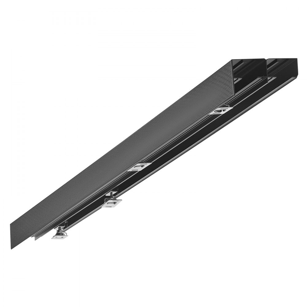 VEVOR Bypass Sliding Door Hardware Kit, 6 ft Aluminum Alloy Dual-Track Bypass Door Hardware, Smooth and Quiet Sliding, Easy to Install, for 1" to 1 3/4" Thickness 36" Width 2 Door System, for Closet