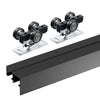 VEVOR Bypass Door Hardware, 4ft Heavy Duty Bypass Sliding Door Hardware Kit, Aluminum Alloy Sliding Closet Door Hardware Set with Finger Pulls, for 2 Door System, Fit Door Thickness 1 3/8 " - 1 3/4"