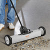 VEVOR 50Lbs Rolling Magnetic Sweeper with Wheels, Push-Type Magnetic Pick Up Sweeper, 24-inch Large Magnet Pickup Lawn Sweeper with Telescoping Handle, Easy Cleanup of Workshop Garage Yard