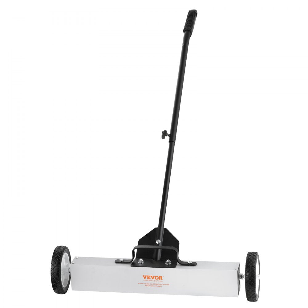 VEVOR 50Lbs Rolling Magnetic Sweeper with Wheels, Push-Type Magnetic Pick Up Sweeper, 24-inch Large Magnet Pickup Lawn Sweeper with Telescoping Handle, Easy Cleanup of Workshop Garage Yard