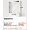 VEVOR Bathtub Shower Door 60" W x 60" H Semi-Frameless Sliding Door Black, 5/16" Thick Clear Tempered Glass, Sliding Tub Shower Door with 2 Stainless Steel Handles, Nano Coating, for Bathroom Tubs