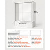 VEVOR Bathtub Shower Door 60" W x 60" H Semi-Frameless Bypass Sliding Doors, 1/4" Clear Tempered Glass, Aluminum Slim Frame, Double Sliding Tub Shower Doors with 2 Stainless Steel Handles, Silver