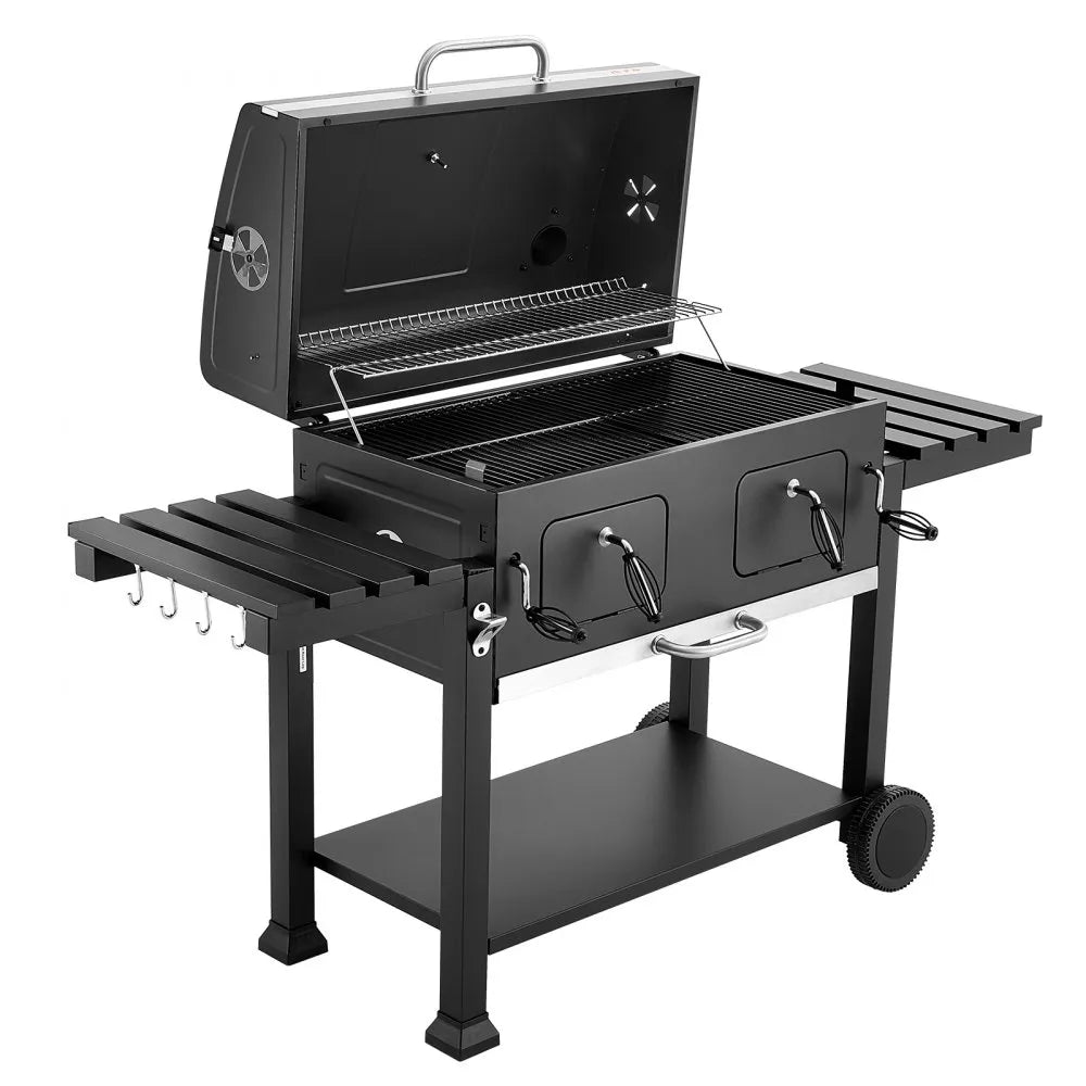 VEVOR Charcoal Grill, 780 sq.in. Extra-Large Charcoal Barbecue Grill with 2 Liftable Charcoal Trays & Folding Side Tables, High-Temp Powder-Coated Steel BBQ Cooking Grills for Patio Backyard Parties
