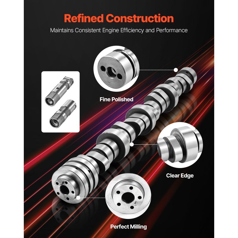 VEVOR Lifter Camshaft Kit, 5-Piece Set, Gray Cast Iron Engine Cam, for 2009-2019 Dodge Ram 1500 5.7L, 2009 Dodge Durango 5.7L, Fits V8 5.7L Engines, Trucks / Large SUVs
