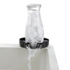 VEVOR Glass Rinser, 10 Powerful Spraying Jets 360° Rotating Cup Rinser for Sink, 304 Stainless Steel Faucet Cup Washer & Silicone Nonslip Pad for Baby Bottle, Glass Cup, Wine Glass (Matte Black Base)