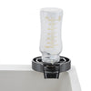 VEVOR Glass Rinser, 10 Powerful Spraying Jets 360° Rotating Cup Rinser for Sink, Wearproof ABS Kitchen Sink Faucet Cup Washer & ABS Cup Holder for Baby Bottle, Glass Cup, Wine Glass (Black Base)
