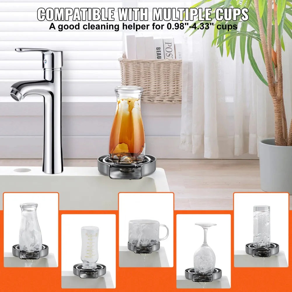 Jet Rinser Vevor Glass Rinser 10-Jet 360° Rotating Cup Washer for Sink New ...