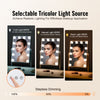 VEVOR Hollywood Vanity Mirror With Lights, 12 Dimmable Bulbs & 3 Color Lighting Modes, Makeup Mirror with Detachable 5X Magnification, Smart Touch Control, 360 Degree Rotation(16.1x11.8 in, White)