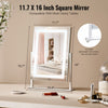 VEVOR Vanity Mirror with Lights, Three Color Lighting Modes, Lighted Makeup LED Mirror, and 5X Magnification Mirror, Smart Touch Control, 360°Rotation (16.1x11.8 in, White)
