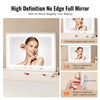 VEVOR Large Vanity Mirror with Lights and Bluetooth Speaker, Three Color Lighting Modes, Lighted Makeup LED Mirror,5X Magnification,USB,Smart Touch Control,Desktop Wall-Mount (31.5x21.7in, White)