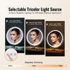 VEVOR 20” Vanity Mirror With Lights, LED Makeup Mirror 3 Color Lighting Modes, with 5X Magnification Mirror, Smart Touch Control, 360°Rotation,Round Lighted Makeup Mirror for Bedroom Tabletop (White)