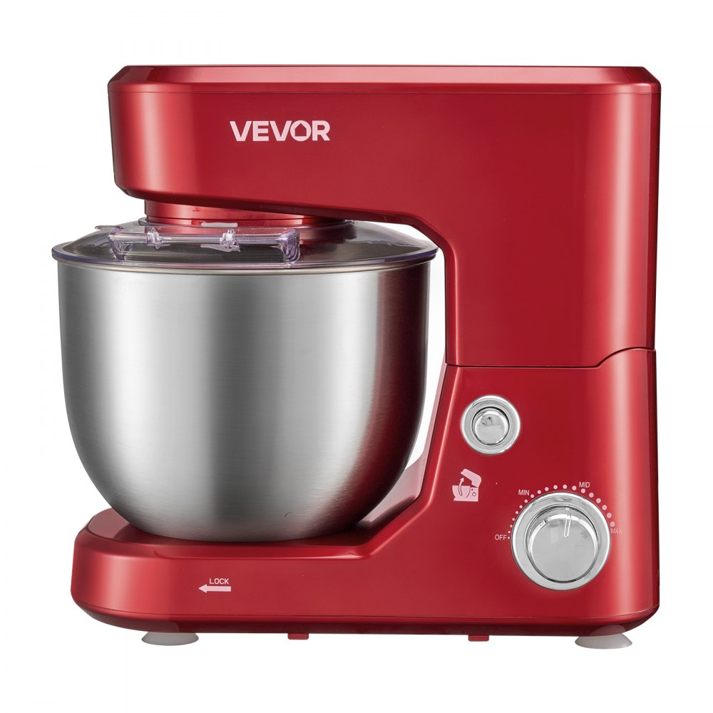 VEVOR 5.3+4.2 Qt Tilt Head Stand Mixer 400W Electric Dough Mixer, 3 Speeds Food Kitchen Mixer with Stainless Steel Bowl, Splash Guard, Dough Hook, Whisk, Beater, for Baking Mixing Whipping