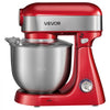 VEVOR 5.3 Qt Tilt Head Stand Mixer 400W Electric Dough Mixer, 10 Speeds Food Kitchen Mixer with Stainless Steel Bowl, Splash Guard, Dough Hook, Whisk, Beater, for Baking Mixing