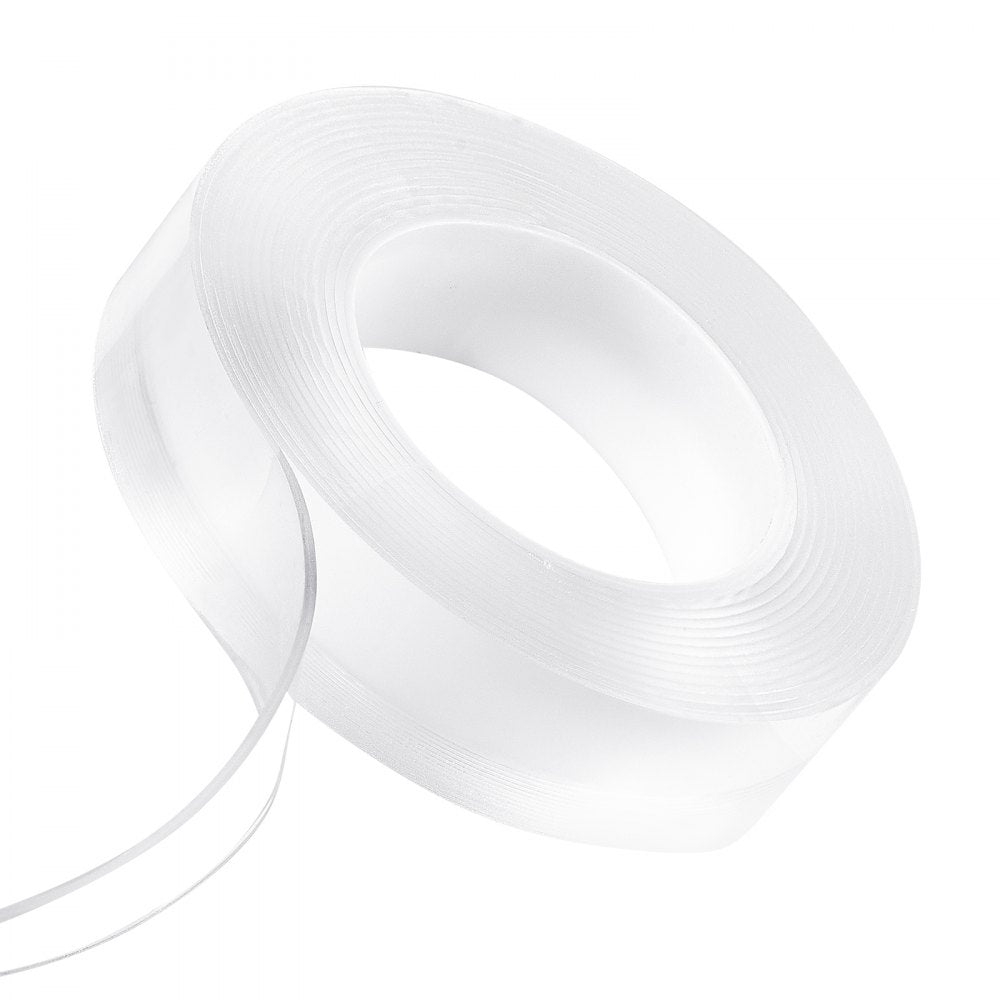 VEVOR Double Sided Tape Heavy Duty, 16 ft Long Nano Mounting Tape, Strong Adhesive & Reusable, Clear Two Sided Wall Tape, Removable Poster Picture Hanging Strips for Home, Office, Car, Outdoor Use