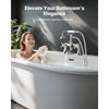 VEVOR Clawfoot Tub Faucet, Deck Mount Bathtub Faucets with Handheld Shower, Vintage Polished Chrome Clawfoot Tub Filler Faucet Shower Kit with 360° Rotation Spout & 59-inch Long Hose for Bathtubs