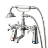 VEVOR Clawfoot Tub Faucet, Deck Mount Bathtub Faucets with Handheld Shower, Vintage Polished Chrome Clawfoot Tub Filler Faucet Shower Kit with 360° Rotation Spout & 59-inch Long Hose for Bathtubs