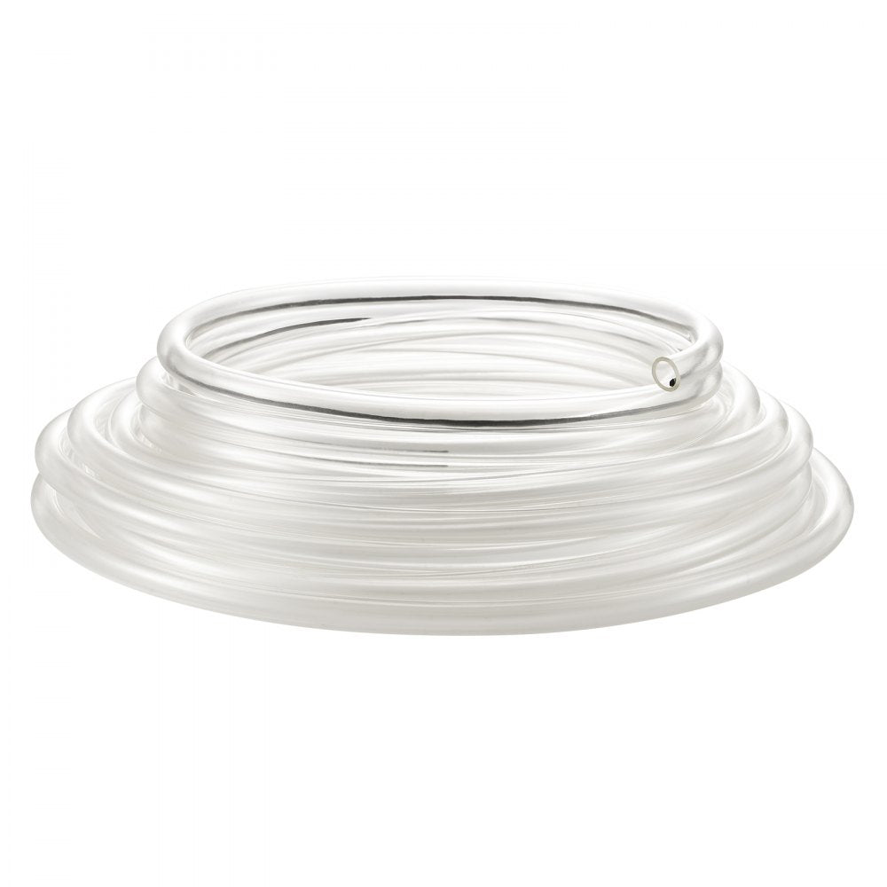 VEVOR Clear Vinyl Tubing, 3/8" ID x 1/2" OD, 50FT Plastic PVC Tubing, Flexible and Cuttable Clear Hose, 1/16 in Wall Thickness, High-strength PVC Material for Aquarium Irrigation Swimming Pool Lab