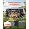 VEVOR Pop up Gazebo Screen Tent, 12 x 12 ft Large 6-Sided Camping Canopy Tent with Removable Top & Carry Bag, Quick-Set & Bite-Proof, Screen House Sun Shelter for 8-10 Persons Backyard Patio, Grey