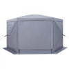 VEVOR Pop up Gazebo Screen Tent, 12 x 12 ft Large 6-Sided Camping Canopy Tent with Removable Top & Carry Bag, Quick-Set & Bite-Proof, Screen House Sun Shelter for 8-10 Persons Backyard Patio, Grey