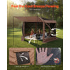 VEVOR Pop up Gazebo Screen Tent, 12 x 12 ft Large 6-Sided Camping Canopy Tent with Removable Top & Carry Bag, Quick-Set & Bite-Proof, Screen House Sun Shelter for 8-10 Persons Backyard Patio, Brown