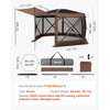 VEVOR Pop up Gazebo Screen Tent, 12 x 12 ft Large 6-Sided Camping Canopy Tent with Removable Top & Carry Bag, Quick-Set & Bite-Proof, Screen House Sun Shelter for 8-10 Persons Backyard Patio, Brown