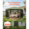 VEVOR Pop up Gazebo Screen Tent, 12 x 12 ft Large 6-Sided Camping Canopy Tent with Removable Top & Carry Bag, Quick-Set & Bite-Proof, Screen House Sun Shelter for 8-10 Persons Backyard Patio, Green