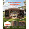 15 x 15 ft spacious activity space infographic (dimensions shown)