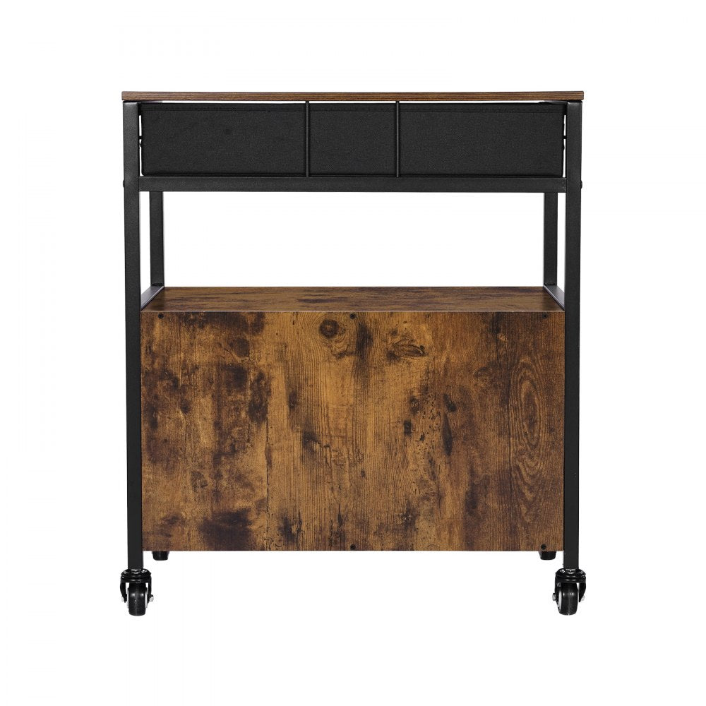 VEVOR Coffee Bar Cabinet, 24 Inch Farmhouse Coffee Bar Cabinet with Storage, Movable Coffee Bar Table with Wheels & Mesh Door, Sideboard Buffet Cabinet for Kitchen, Entryway