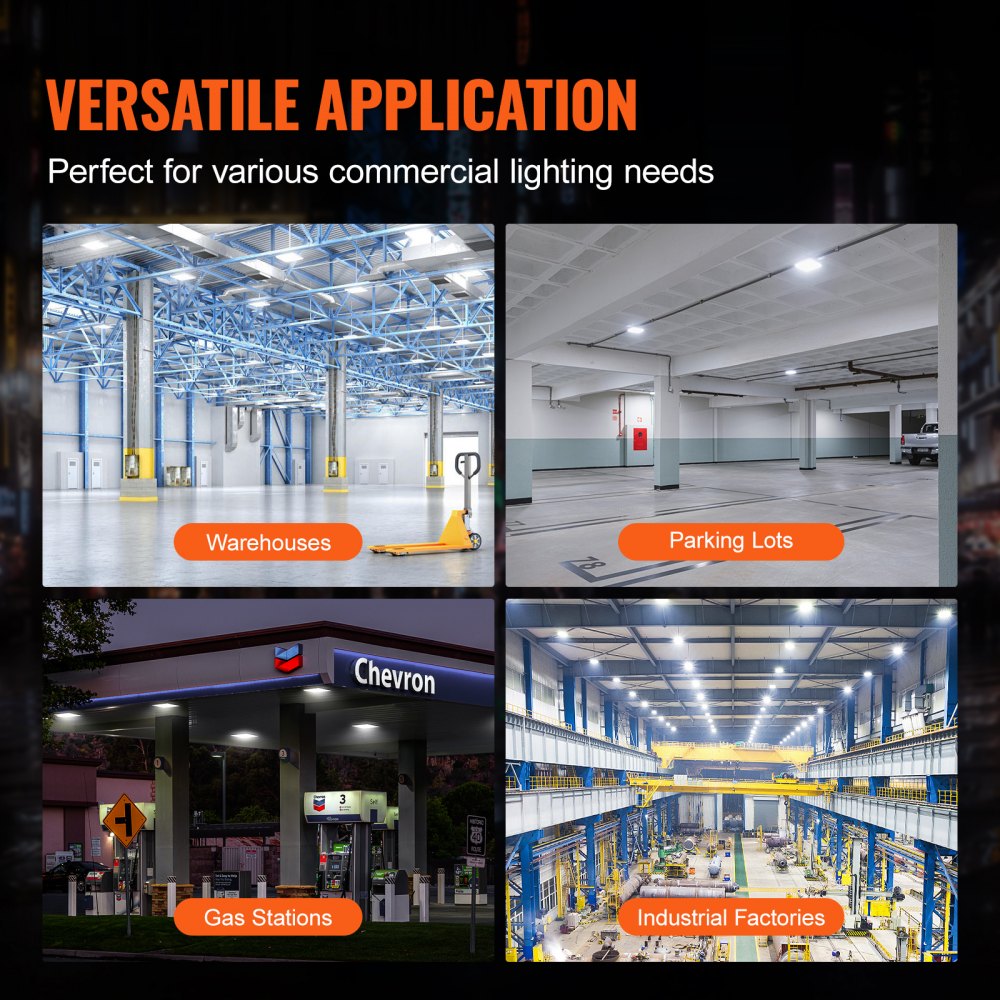 VEVOR LED Canopy Light, 150W, 16500LM 5000K Daylight Commercial Industrial Outdoor Canopy Light, 12.4" x 12.4" Surface Mount Ceiling Lighting for Gas Station Warehouse Garage Street Shop Hotel, IP65