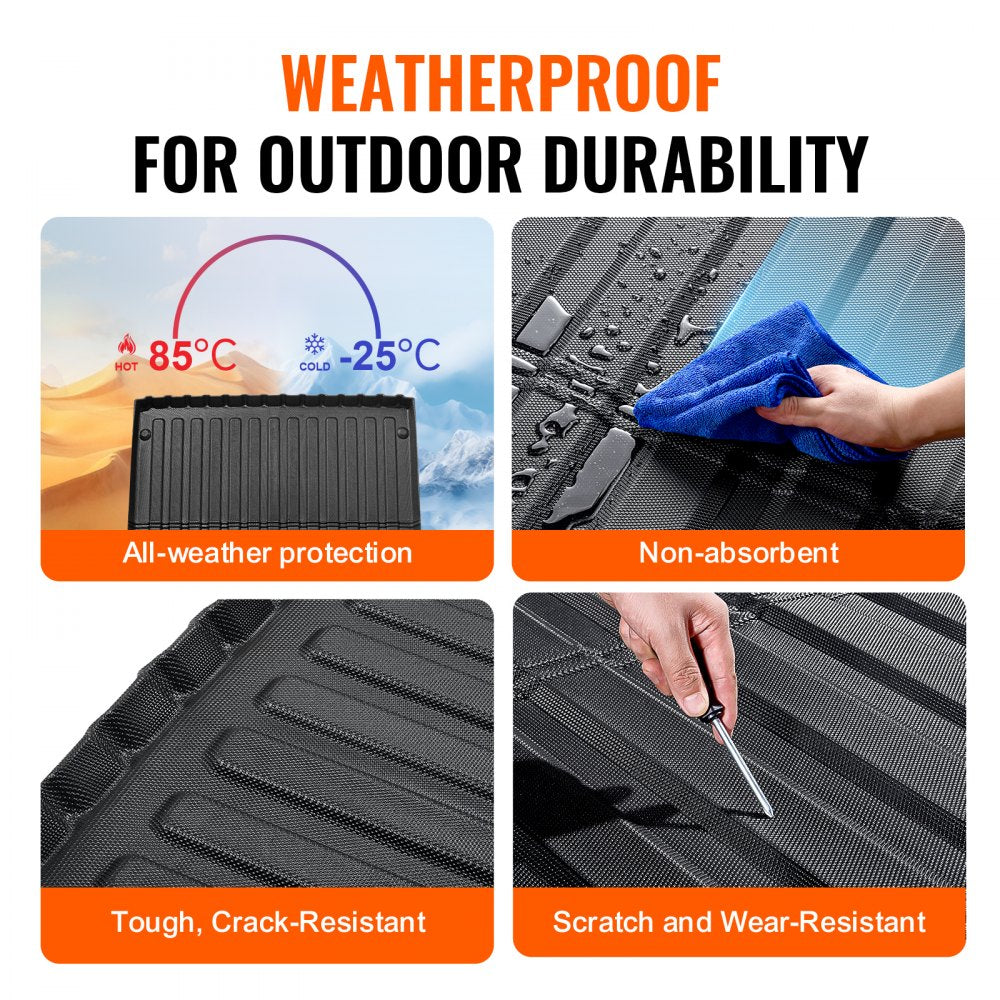 VEVOR Truck Bed Mat, Compatible with 2005-2023 Toyota Tacoma, TPE Truck Bed Liner Mat Fits for 5 FT Bed, Thick and Heavy-Duty Bed Mat Car Accessories for All-Weather Protection, Prevent Slipping