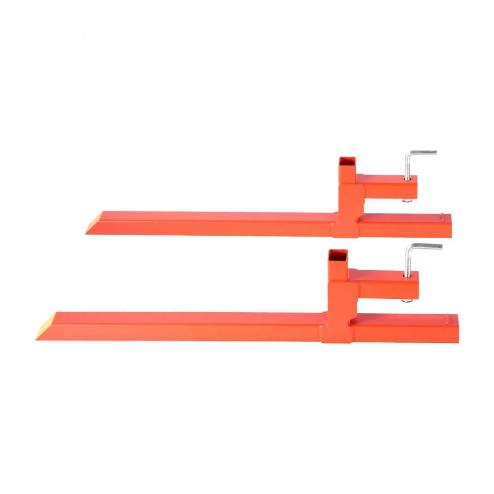 VEVOR Pallet Forks, 2000 lbs Clamp on Pallet Forks, 43-Inch Total Length Heavy-Duty Quick Attach Tractor Fork Compatible with Tractor Attachments, Loader Bucket, and Skid Steer, Orange