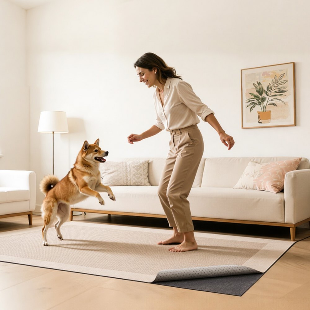 VEVOR Rug Pad 9 x 12 ft, Non-slip Carpet Area Pad, Rug Mat Padding with Dual Surface Felt Cushion & Rubber Gripper, Hardwood Floor Protection for All Floors, Finishes, Keeps Carpets in Place