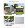 VEVOR Canopy Sidewalls, Fit for 10 x 10 ft Pop Up Canopy Tent, Tent Side Walls with Waterproof and Sunlight Protection Layer for Outdoor Event Tents, Vendor Booths, Camping (3 Sidewalls Only, White)