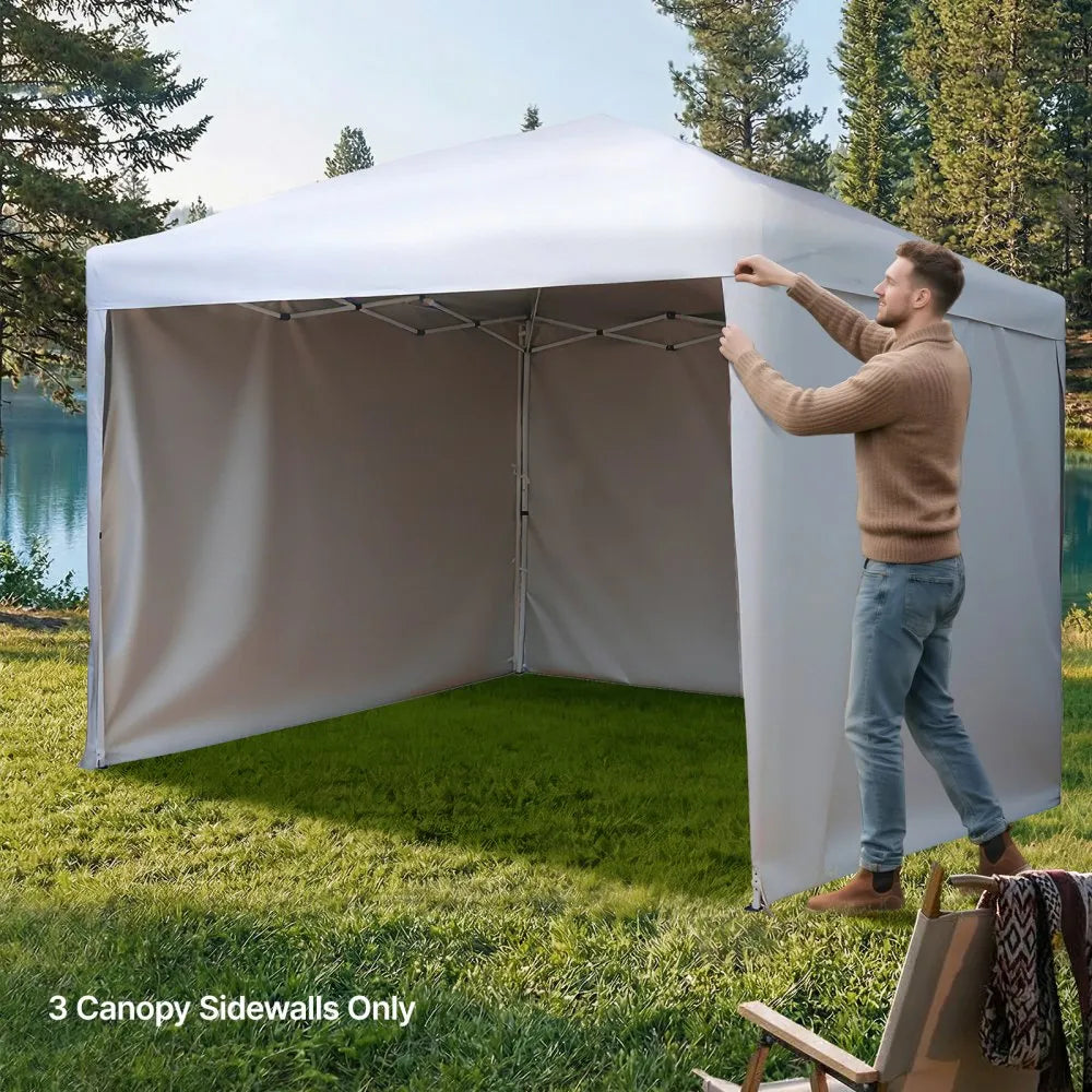 VEVOR Canopy Sidewalls, Fit for 10 x 10 ft Pop Up Canopy Tent, Tent Side Walls with Waterproof and Sunlight Protection Layer for Outdoor Event Tents, Vendor Booths, Camping (3 Sidewalls Only, White)